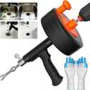 Drain Auger, 25FT Snake Drain Hair Removal Tool, Drill Powered and Manual Drain Cleaner Tool with Drill Adapter & Gloves, for Bathroom Sink, Shower Drain, Tub, Kitchen Sink, Household Plumbing