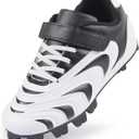 CAMVAVSR Unisex-Child Baseball Cleats Kids Softball Shoes for Boys Girls Rubber Molded Little Children Big Youth Sneakers Easy to Wear Sports Footwear (Black)