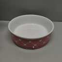 Bone Dry Trellis Paw Print Pet Bowl Set Microwave & Dishwasher Safe, Non-Slip Silicone Bottom for Less Mess, Large 7.5x2.4, Rose, 2 Count