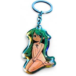 Anime Saya Inspired Fan-Made Artwork Acrylic Keychain Blue Chain & Ring