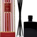 Urban Naturals Holiday Cheer Reed Diffuser Set Cranberry, Cinnamon, Evergreen, Cedar & Smokey Wood 5 Ounce Sleek Black Rectangular Refillable Glass Bottle Made in the USA