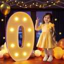 Marquee Numbers 3 Feet Tall Large Light Up Numbers 40th 50th 60th Birthday Decorations Women Men Big Yellow Light Outdoor Anniversary Decorations Balloon Arch Kit Party Backdrop 0