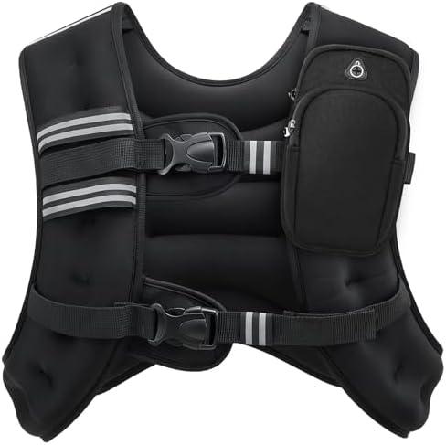 ZELUS Weighted Vest, 25lb Weight Vest with Reflective Stripe for Workout, Strength Training, Running, Fitness, Muscle Building, Weight Loss, Weightlifting