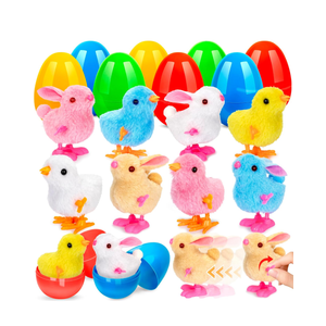 BAYSING 8 Pack Jumbo Easter Egg Fillers Wind-up Bunnies and Chicks for Kids, Basket Stuffers with Toys Inside, Filled Easter Egg Hunt Party Favors Supplies, Easter Basket Essentials, Classroom Prize