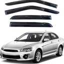 KPY Window Visor Compatible with Mitsubishi Lancer 2008-2017, 4PC Rain Guard Side Window Vent Deflectors Tape-On Mugen Style, 2008 2009 2010 2011 2012 2013 2014 2015 2016 2017