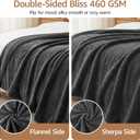 LOOBANI Waterproof Blanket Queen King Size, 80" x 80" Water Proof and Stain Resistant Blankets for Bed, Couch, Reversible Flannel Sherpa Fleece Blanket, Pet-Friendly - Grey