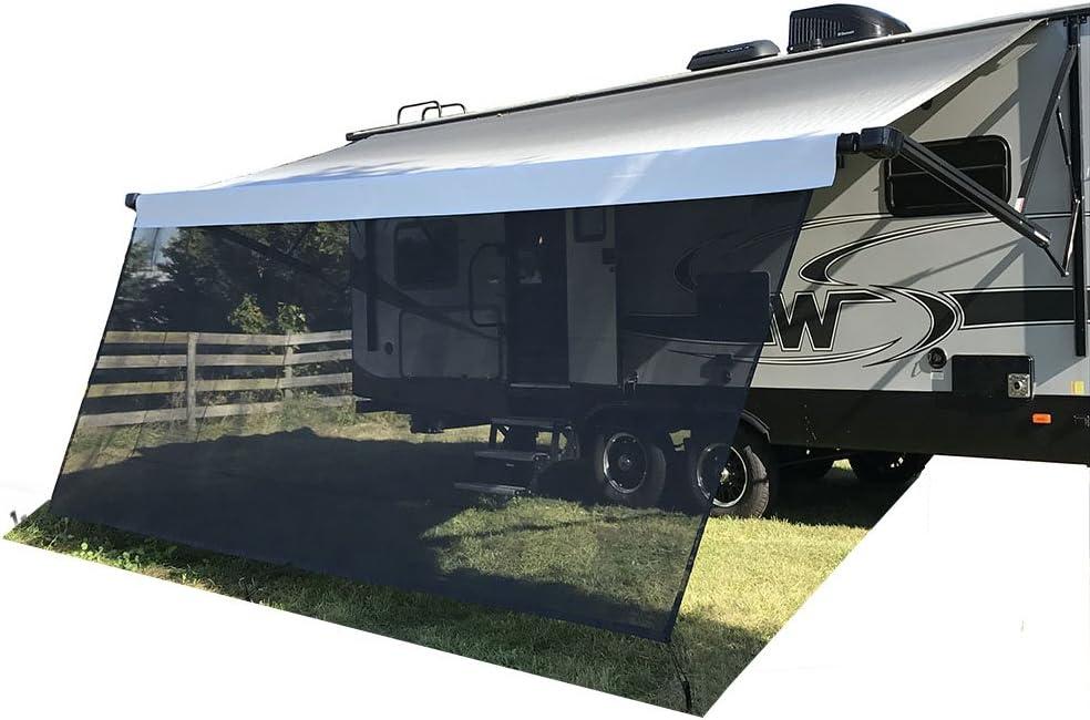 Tentproinc RV Awning Sun Shade Screen 8' X 20' 3'' (Fit for 21' Awning) Mesh Screen Sunshade Sunscreen for Motorhome Camping Trailer Awning Shadescreen UV SunBlocker (Black) 