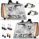 WEELMOTO Headlights Pair for 07-14 Chevy Avalanche/Suburban, 08-13 Tahoe