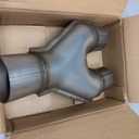 LCGP Stainless Steel Y Pipe 3 Inch ID Single to 2.5 Inch ID Dual Stamped Exhaust Adapter Connector