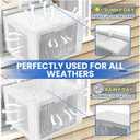 U-shaped Window AC Cover: PVC Mesh for U Shape Window Air Conditioner 8000 10000 12000 BTU, White AC Window Unit Bug Screen Leaf Cover Rain Guard Outside Net Preventing Leaves, Debris, Rain