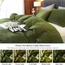 Ivellow Velvet Duvet Cover Queen Set Sage Green Comforter Cover 3Pcs Ultra Soft Cover Breathable Solid Luxury Flannel Velour Duvet Cover Zipper Closure Corner Tie