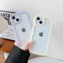 Caseative for iPhone 15 Case,Cute Curly Wave Frame Shape Shockproof Soft Phone Case (Pink)