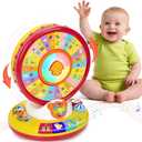 Learning Toy for 1 2 3 Year Old Boys Girls, Spin and Sing Alphabet Musical Toys with Light and Animal Sounds, Interactive Games for Toddlers 12-18 Months, Christmas Birthday Gifts for Baby Ages 1-3 (Red)