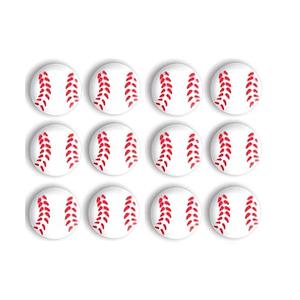 12 pc - Sport Theme Edible Sugar Cake Cupcake Cookie Toppers Decorations (Baseball)