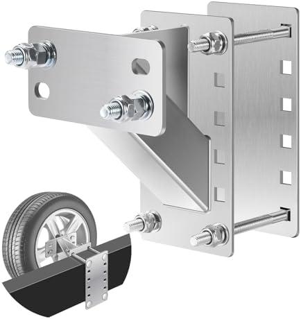 GADFISH Stainless Steel Spare Tire Carrier, Upgrade Spare Tire Mount Trailer Carrier Bracket, Fits 4 & 5 & 6 Lugs Trailer Wheels on 4", 4.5", 4.75", 5" and 5.5" Bolt Patterns, Holds up to 150 Lbs