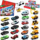 SpringFlower Advent Calendar 2025 for Kids, Christmas Advent Calendar with 24PCS Different Alloy Cars for Toddler, 24 Days Countdown Calendars Christmas Gifts for Toddlers Kids Boys
