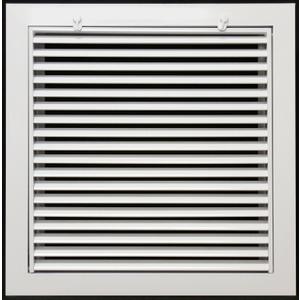 12" X 12" Aluminum Return Filter Grille for 1" Filter - Easy Airflow - Linear Bar Grilles [Outer Dimensions: 14.5"w X 14.5"h]