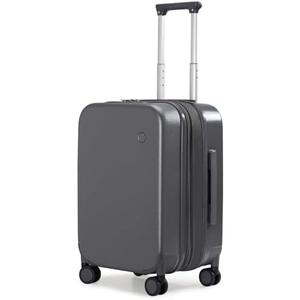mixi 20 Inch Expandable Carry on Luggage 22x14x9 Airline Approved Suitcases with Spinner Wheels, Hardside Rolling Travel Suitcase PC with TSA Lock, Rock Gray