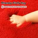 8x10 Area Rugs Living Room, Large Plush Fluffy Bedroom Carpet, Non-Slip Upgraded Indoor Thick Soft Rug, Modern Plush Carpet Suitable for Kids Home Decor Aesthetics Dorm, Red.