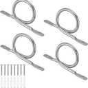 Yookeer 4 Pcs 1.5 Inch Diameter Curtain Rod Brackets Holder, Hand Forged Metal Curtain Rod Wall Hanger Rustic Closet Support with Screws for Rods Ceiling Blinds Drapes Wall Hook (Silver)