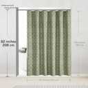 Siiluminisoy Extra Long Sage Green Boho Shower Curtain Woven Fabric Cute Shower Curtain, 72 x 78 Tufted Chevron Textured Striped Modern Farmhouse Minimalist Cloth Shower Curtains for Bathroom