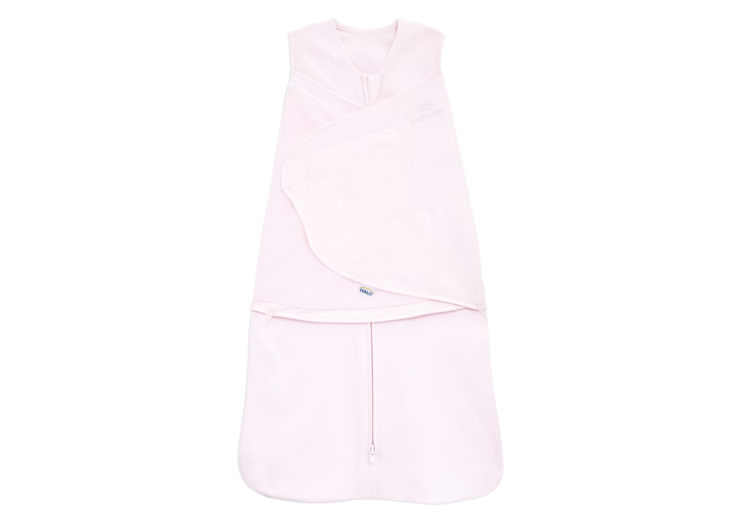 HALO SleepSack Swaddle, 100% Cotton, Soft Pink, Small, Girls, 3-6 Months