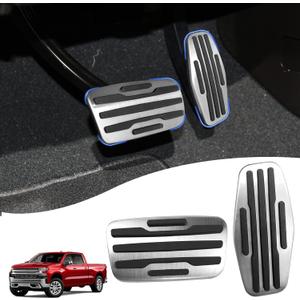 TTCR-II for Chevy Silverado 1500 Pedal Covers 2019-2025, Compatible with GMC Sierra Pedals 2019-2025, for Yukon Racing Pedal 2021-2024 Suburban and 2021-2024 Tahoe (Auto, 2Pcs)