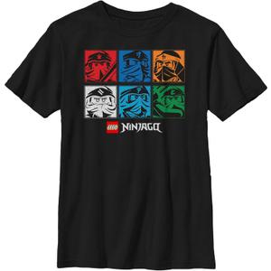 Fifth Sun Kids' Lego Ninjago Unite The Colors Boys Short Sleeve Tee Shirt (X-Large, Black)