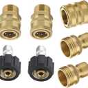 Pressure Washer Quick Connect Adapter Set for Sun Joe SPX Series, M22-15mm to 3/8" Quick Release, 5000 PSI, Complete Hassle-Free Set