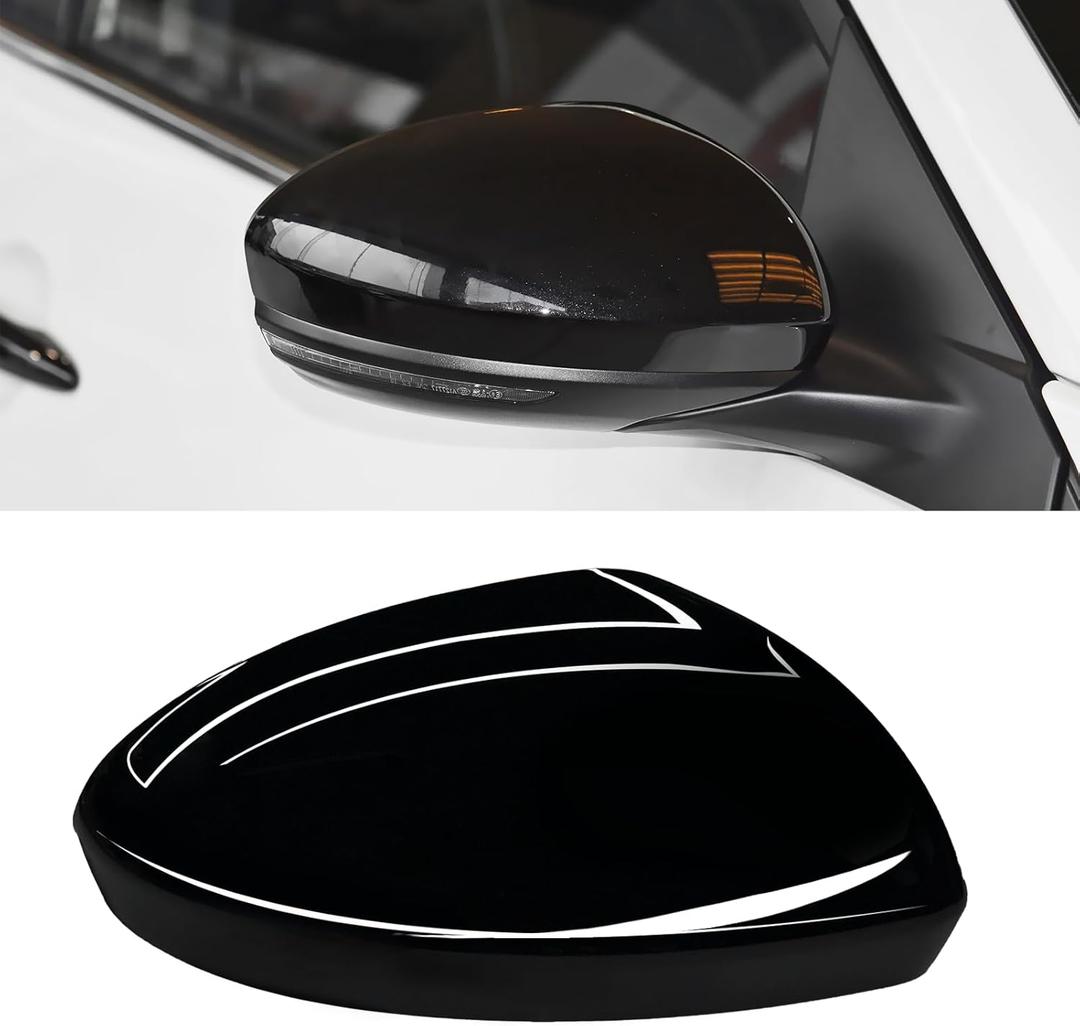 Moonlinks Compatible with Nissan Sentra 2020 2021 2022 2023 2024 Side Mirror Cover Replacement, Glossy Black Right Passenger Side Clip-on Mirror Cap for Sentra S/SR/SV/Sense/Advance/Exclusive