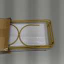 Lifewit 3 Tier Serving Tray for Party, 12" x 6.5" Plastic Tiered Food Serving Platters, White Rotatable Tiered Tray Stand with Gold Collapsible Metal Stand, Dessert Table Display Set for Buffet