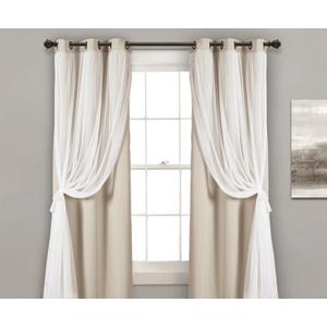 Grommet Sheer With Insulated Blackout Lining Curtain Panel Set