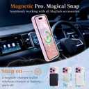Magnetic for iPhone 16 Pro Case Cute for Women, [Compatible with Magsafe][Drop Protection] Slim Colorful Flowers Oil Painting Printed Girly Floral Phone Case for iPhone 16 Pro