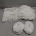 SATINIOR 2 Pairs Faux Fur Cuffs Furry Long Leg Warmer Wrist Boot Cuff (White)