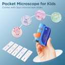 2 x 60x-120x Mini Pocket Microscope for Kids Adults, Portable Handheld Microscope with Microscope Slides, Miniscope Portable Microscope for Kids Little Scientist Students School Minilabsters Education