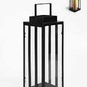 Hanging Decor Hurricane Lantern Candle Holder for Festival Ceremony Home Decor, Both Indoor & Outdoor Use, Black