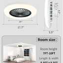 Buroraix,Ceiling Fans with Lights and Remote,Dimmable LED Modern Bedroom Fan lamp,Low Profile Ceiling Fan,Flush Mount Ceiling Fan lamp Black,Quiet,Living Room Kids Room,Kitchen,Office,Restaurant