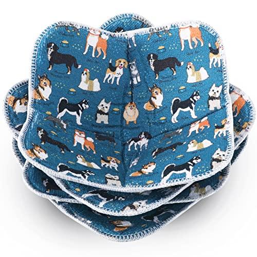 Cunhill Microwave Bowl Holders 4 Pcs - Multipurpose Hot Heat Proof Plate & Pot Holders for Kitchen Supplies (Dog Style)