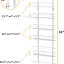 Moforoco White 6-Tier Over Door Pantry Organizer, Pantry Organization Storage, Door Metal Hanging Spice Rack Basket Shelves, Home Kitchen Apartment Essentials, Laundry Room Bathroom Organization
