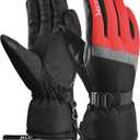MCTi Ski Gloves,Winter Waterproof Snowboard Snow 3M Thinsulate Warm Touchscreen Cold Weather Women Gloves Wrist Leashes (Medium, Red)