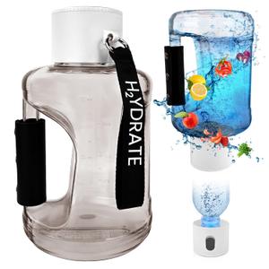 Hydrogen Water Bottle 55 OZ, HIGHTALL 2500ppb Hydrogen Water Bottle Generator, Portable 5-Min Water Ionizer Machine, Rechargeable, for Gift, Sports, Office, Travel (1500ML)