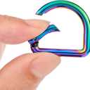 2 x 10pcs Metal D Ring Spring Key Hooks Keyring Clip for Keychain Buckle, Backpacks Handbag Purse Hardware, DIY Crafts (Rainbow)