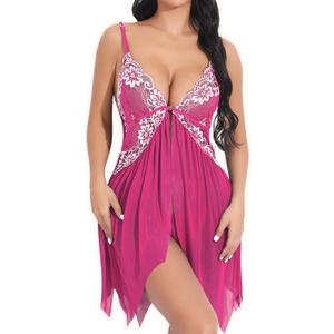 Lingerie for Women Babydoll Chemise Sexy Lingerie Sets Nightgown Lace Dress Sleepwear Teddy Outfits for Women (Pink)