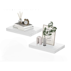 Small Floating Shelves for Wall - 12 x 9 Inch White Shelves for Bedroom, Living Room, Bathroom, Kitchen, Office Decor Set of 3