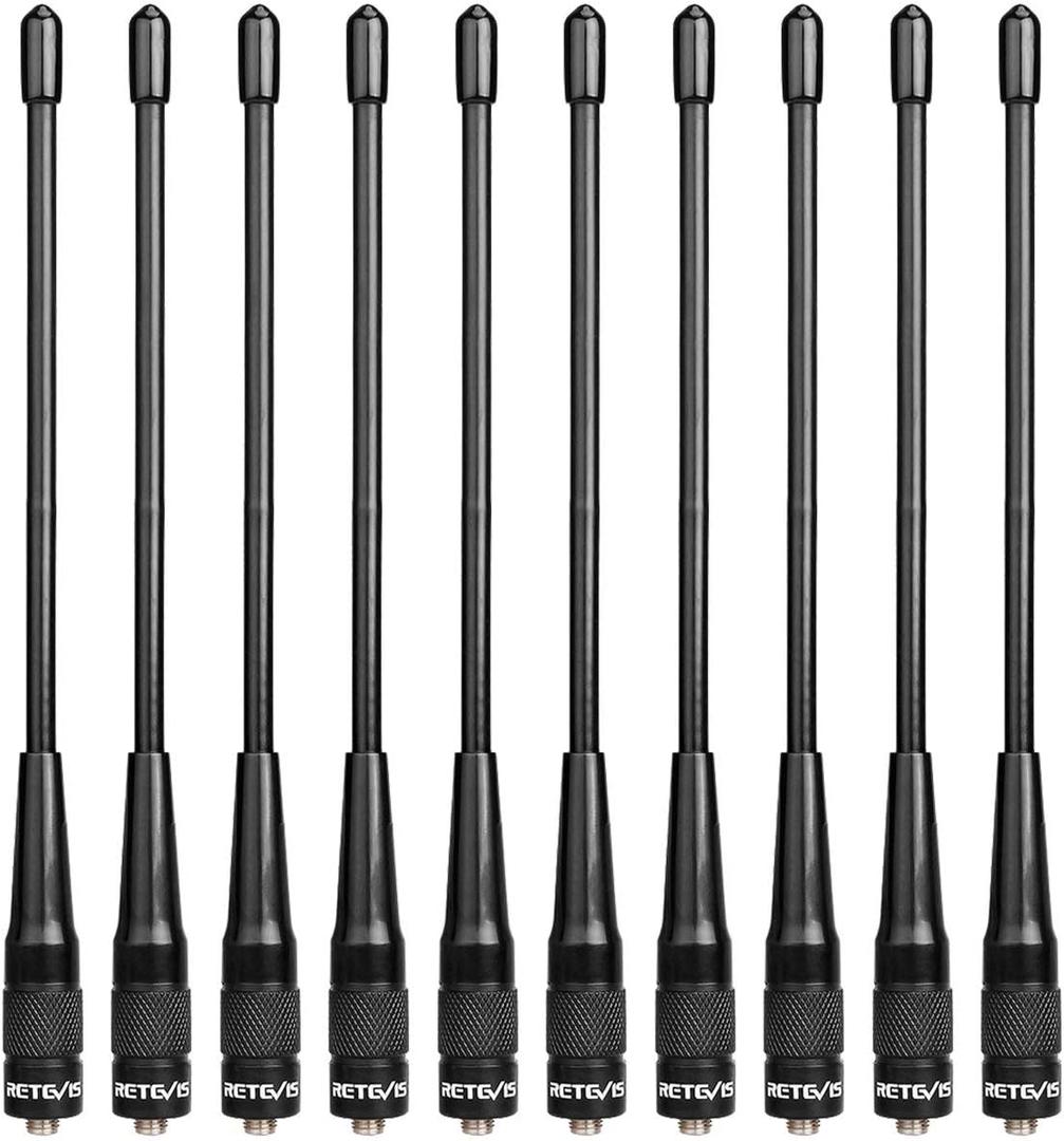 Retevis SMA-F Walkie Talkie Antenna,144/430Mhz Dual Band, VSWR Less Than 1.5, for Retevis RA79 RT29 RT86 HD1 HD2, Compatible with Baofeng UV-5R BF-F8HP 2 Way Radios,2.15dBi High Gain Antenna(10 Pack)