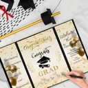 6 Pcs Graduation Guest Books with 6 Pcs Pens, Graduation Signature Board for 2025, Grad Party Supplies Presents for High School College (Black)