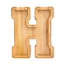 Bitreeworks Letter Piggy Bank, Personalized Wooden Coin Banks, Large Wood Money Peny Bank for Adults (9", Alphabet H)