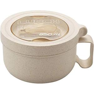 Rarapop 28.7oz Microwave Soup Bowl Containers with Lids, Wheat Straw Ramen Noodles Cup Mug for Instant Noodles,Oatmeal, Gumbo, Salad,Crunch,Cereal & More - Easy-Grip Design, Beige