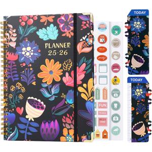 2025 Planner Weekly and Monthly, July.2025 - June.2026, Hardcover Monthly with Tabs for Home School & Office, A5(6.5" x 8.5"), Strong Twin-Wire