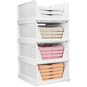 Clothes Organizer for Wardrobe,Wardrobe Organiser for Clothes,Cupboard Organizer for Clothes,Foldable & Stackable Closet Organizer Drawer Organizer, Almirah Space Organizer (4 Layer)